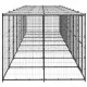 Външна клетка за кучета с покрив, стомана, 19,36 кв.м.
