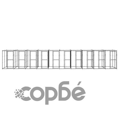 Външна клетка за кучета с покрив, стомана, 24,2 м² ➤ топ цена ➤ sorbe.bg