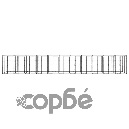 Външна клетка за кучета с покрив, стомана, 26,62 м² ➤ топ цена ➤ sorbe.bg