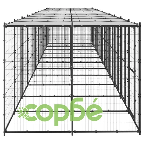 Външна клетка за кучета с покрив, стомана, 29,04 м² ➤ топ цена ➤ sorbe.bg