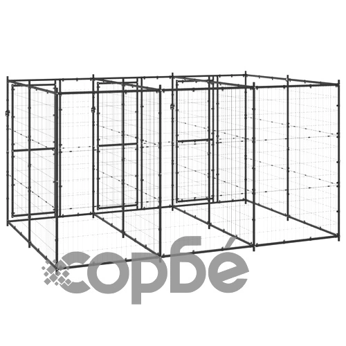 Външна клетка за кучета, стомана, 7,26 м² ➤ топ цена ➤ sorbe.bg