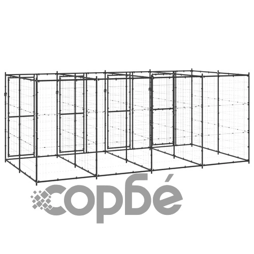 Външна клетка за кучета, стомана, 9,68 м² ➤ топ цена ➤ sorbe.bg