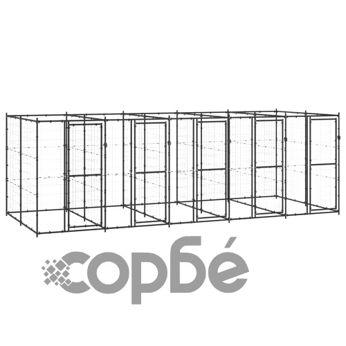 Външна клетка за кучета, стомана, 12,1 м² ➤ топ цена ➤ sorbe.bg