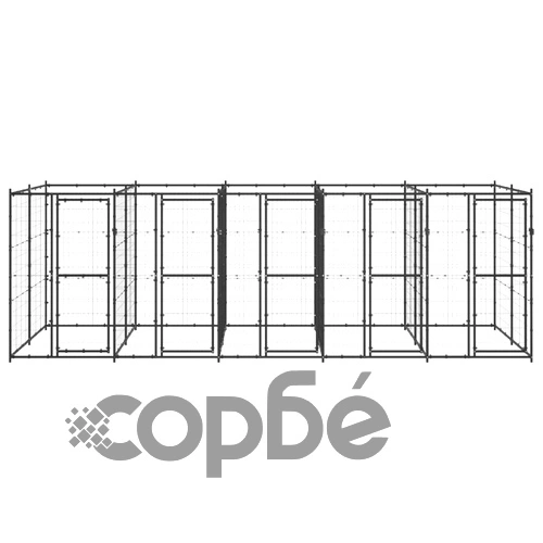 Външна клетка за кучета, стомана, 12,1 м² ➤ топ цена ➤ sorbe.bg
