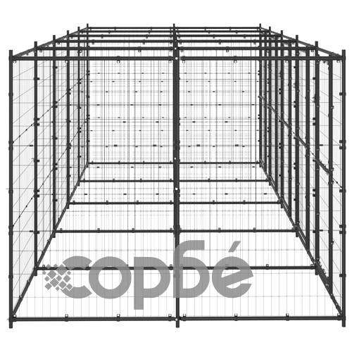 Външна клетка за кучета, стомана, 12,1 м² ➤ топ цена ➤ sorbe.bg