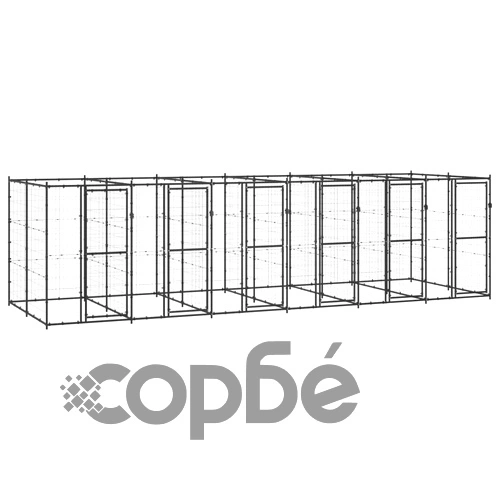 Външна клетка за кучета, стомана, 14,52 м² ➤ топ цена ➤ sorbe.bg