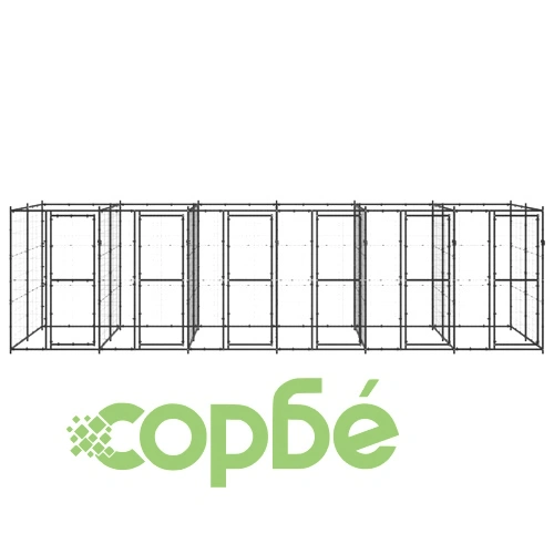 Външна клетка за кучета, стомана, 14,52 м² ➤ топ цена ➤ sorbe.bg