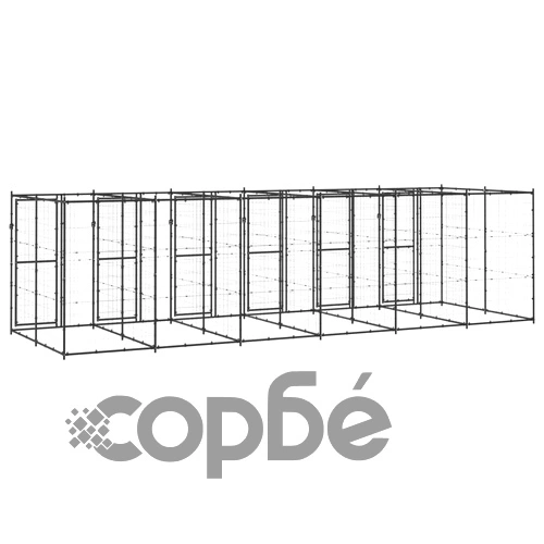 Външна клетка за кучета, стомана, 14,52 м² ➤ топ цена ➤ sorbe.bg