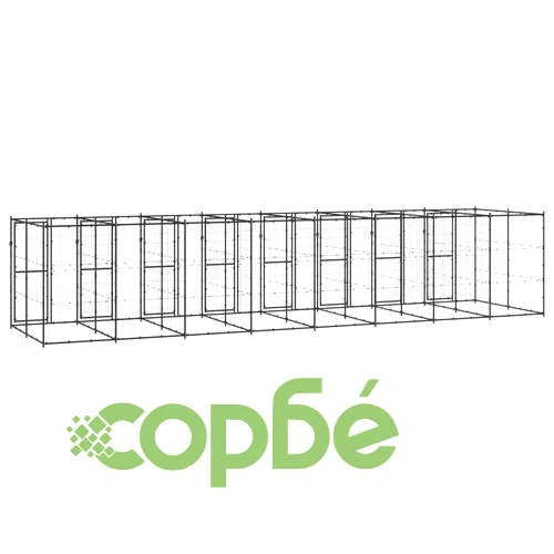 Външна клетка за кучета, стомана, 19,36 м² ➤ топ цена ➤ sorbe.bg