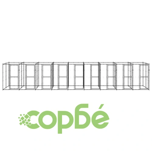 Външна клетка за кучета, стомана, 21,78 м² ➤ топ цена ➤ sorbe.bg