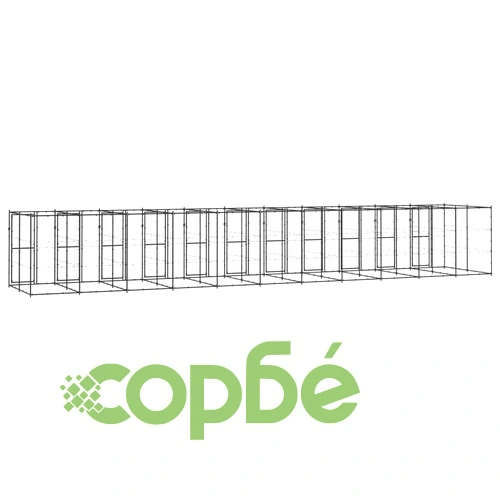 Външна клетка за кучета, стомана, 26,62 м² ➤ топ цена ➤ sorbe.bg