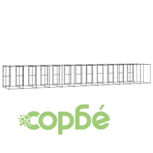 Външна клетка за кучета, стомана, 29,04 м² ➤ топ цена ➤ sorbe.bg