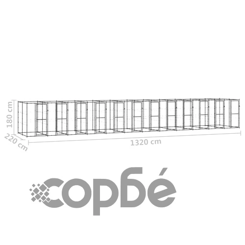 Външна клетка за кучета, стомана, 29,04 м² ➤ топ цена ➤ sorbe.bg
