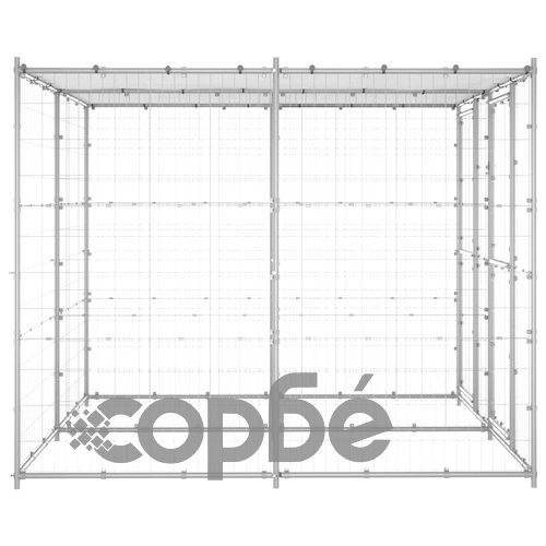 Външна клетка за кучета с покрив, поцинкована стомана, 4,84 м² ➤ топ цена ➤ sorbe.bg