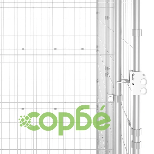Външна клетка за кучета с покрив, поцинкована стомана, 4,84 м² ➤ топ цена ➤ sorbe.bg