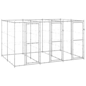 Външна клетка за куче, поцинкована стомана, 7,26 м²