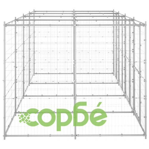 Външна клетка за куче, поцинкована стомана, 9,68 м² ➤ топ цена ➤ sorbe.bg