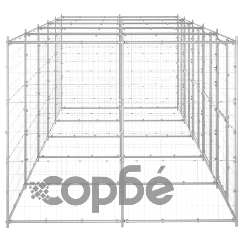 Външна клетка за куче, поцинкована стомана, 12,1 м² ➤ топ цена ➤ sorbe.bg