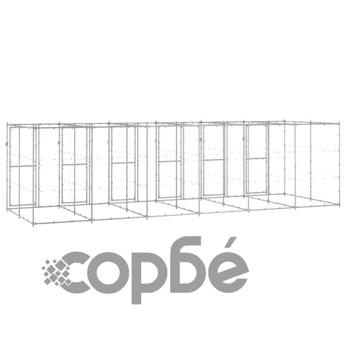 Външна клетка за куче, поцинкована стомана, 14,52 м² ➤ топ цена ➤ sorbe.bg