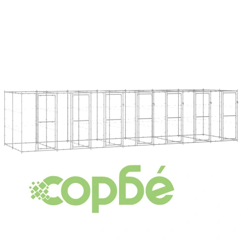 Външна клетка за куче, поцинкована стомана, 16,94 м² ➤ топ цена ➤ sorbe.bg