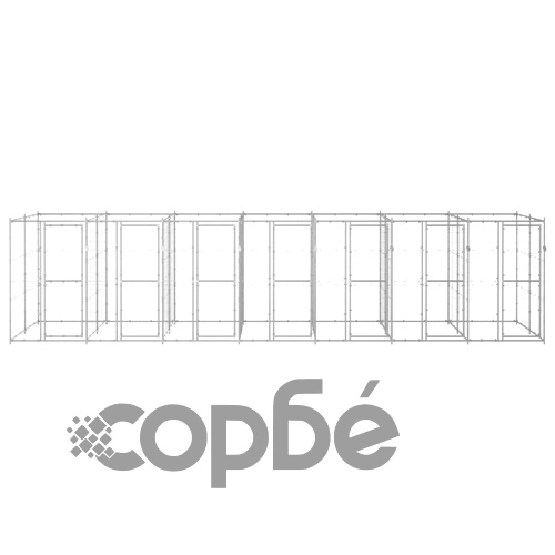 Външна клетка за куче, поцинкована стомана, 16,94 м² ➤ топ цена ➤ sorbe.bg