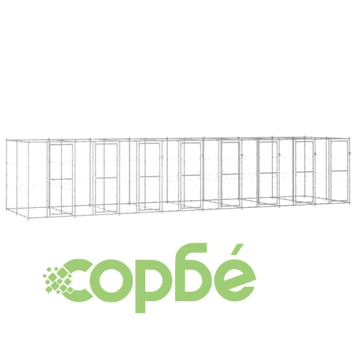 Външна клетка за куче, поцинкована стомана, 19,36 м² ➤ топ цена ➤ sorbe.bg