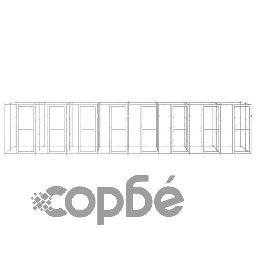 Външна клетка за куче, поцинкована стомана, 19,36 м² ➤ топ цена ➤ sorbe.bg