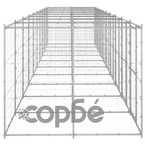 Външна клетка за куче, поцинкована стомана, 24,2 м² ➤ топ цена ➤ sorbe.bg