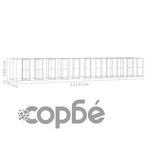 Външна клетка за куче, поцинкована стомана, 26,62 м² ➤ топ цена ➤ sorbe.bg