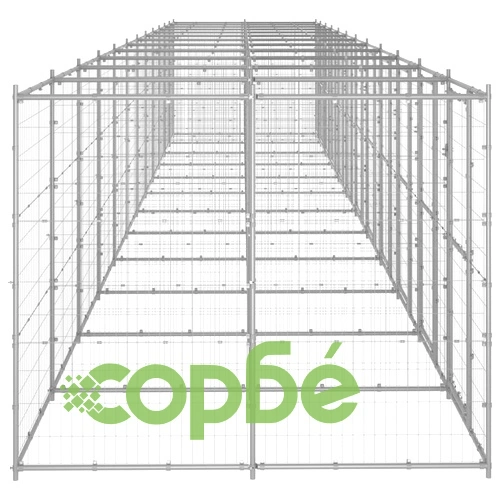 Външна клетка за куче, поцинкована стомана, 29,04 м² ➤ топ цена ➤ sorbe.bg
