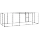 Външна клетка за кучета с покрив, стомана, 12,1 м²