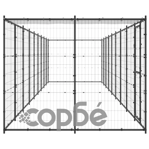 Външна клетка за кучета с покрив, стомана, 21,78 м² ➤ топ цена ➤ sorbe.bg