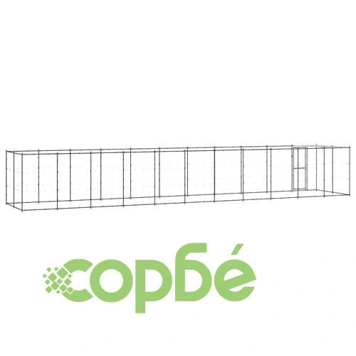 Външна клетка за кучета с покрив, стомана, 26,62 м² ➤ топ цена ➤ sorbe.bg