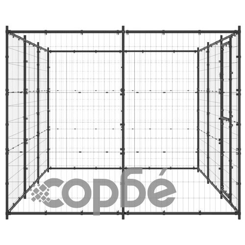 Външна клетка за кучета, стомана, 7,26 м² ➤ топ цена ➤ sorbe.bg