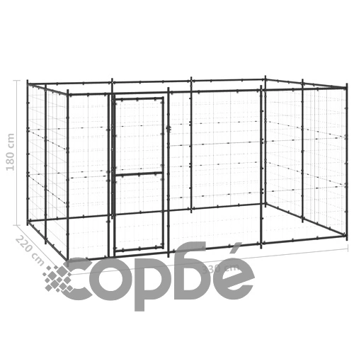 Външна клетка за кучета, стомана, 7,26 м² ➤ топ цена ➤ sorbe.bg