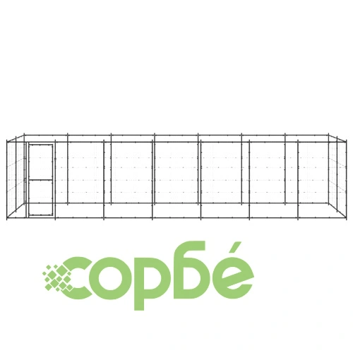 Външна клетка за кучета, стомана, 16,94 м² ➤ топ цена ➤ sorbe.bg