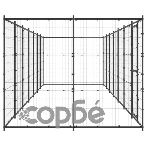 Външна клетка за кучета, стомана, 16,94 м² ➤ топ цена ➤ sorbe.bg