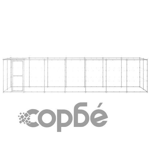 Външна клетка за куче с покрив, поцинкована стомана, 16,94 м² ➤ топ цена ➤ sorbe.bg