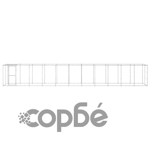 Външна клетка за кучета с покрив, поцинкована стомана, 26,62 м² ➤ топ цена ➤ sorbe.bg
