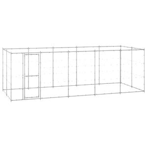 Външна клетка за куче, поцинкована стомана, 12,1 м²