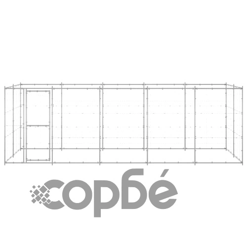 Външна клетка за куче, поцинкована стомана, 12,1 м² ➤ топ цена ➤ sorbe.bg