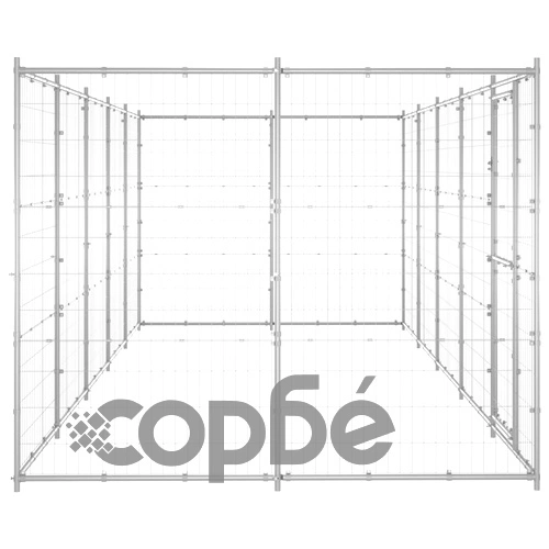 Външна клетка за куче, поцинкована стомана, 12,1 м² ➤ топ цена ➤ sorbe.bg