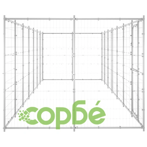 Външна клетка за куче, поцинкована стомана, 16,94 м² ➤ топ цена ➤ sorbe.bg