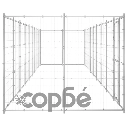 Външна клетка за куче, поцинкована стомана, 21,78 м² ➤ топ цена ➤ sorbe.bg
