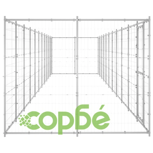 Външна клетка за куче, поцинкована стомана, 26,62 м² ➤ топ цена ➤ sorbe.bg