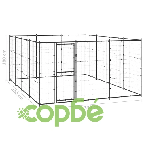 Външна клетка за кучета, стомана, 14,52 м² ➤ топ цена ➤ sorbe.bg