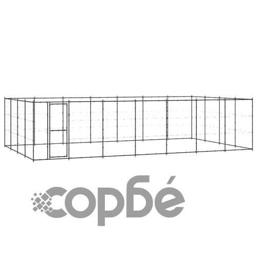 Външна клетка за кучета, стомана, 33,88 м² ➤ топ цена ➤ sorbe.bg