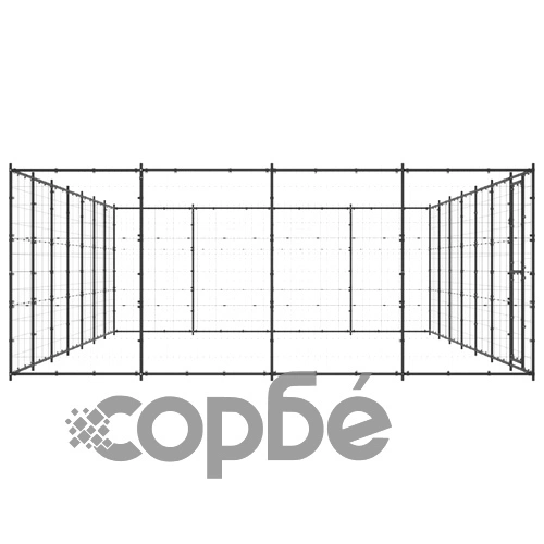 Външна клетка за кучета, стомана, 33,88 м² ➤ топ цена ➤ sorbe.bg