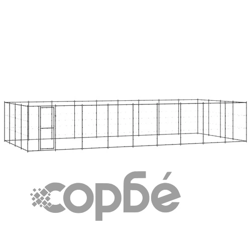 Външна клетка за кучета, стомана, 43,56 м² ➤ топ цена ➤ sorbe.bg