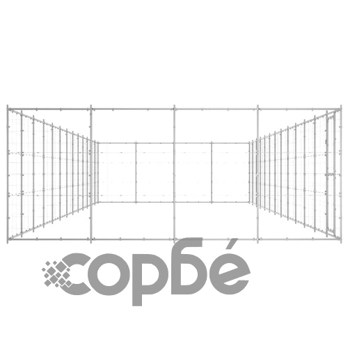 Външна клетка за куче, поцинкована стомана, 53,24 м² ➤ топ цена ➤ sorbe.bg